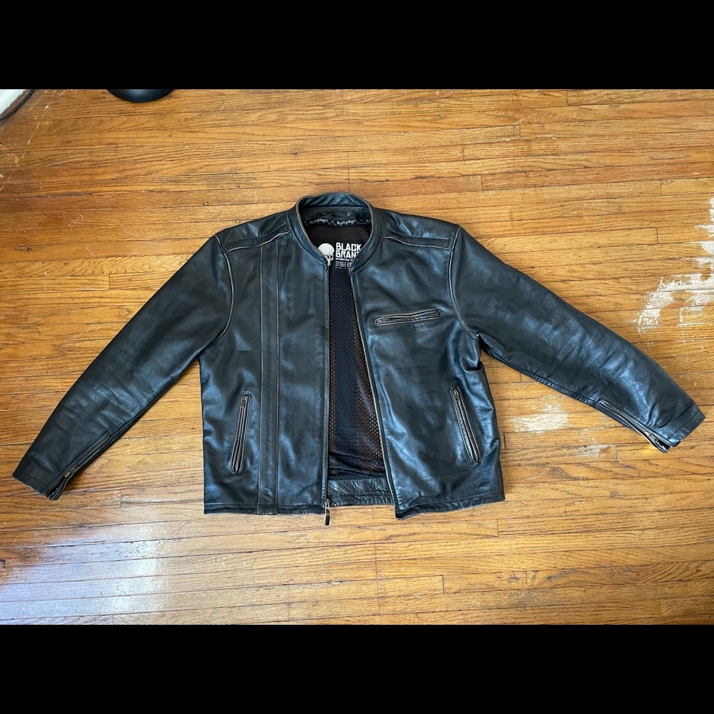 Black Brand Men’s Leather Motorcycle Jacket